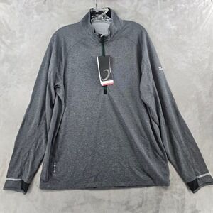 Zero Restriction Z425 Pullover Mens Large Charcoal Heather Quarter Zip L1016
